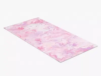Fitness Mat with Pastel Swirl Design Pink 3D model