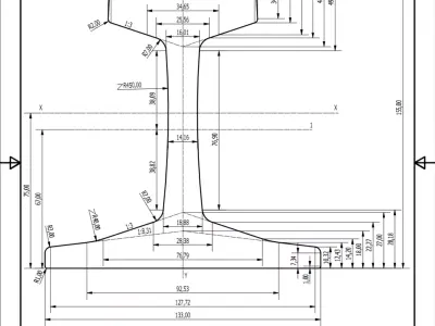 British Standard-EN13674 50E3 rail 3D model