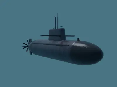 Submarine Low-poly 3D model