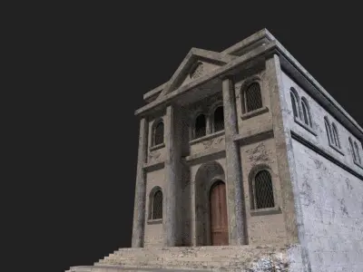 Medieval ruin Low-poly 3D model 4