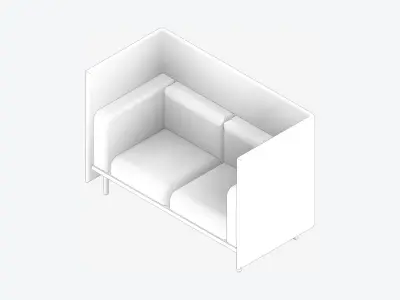 Furniture - Sofa - Contemporary - Flame Low-poly 3D model