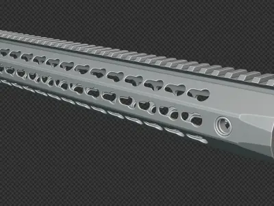 AR-15 KAC URX4 145Inch KeyMod Handguard Low-poly 3D model