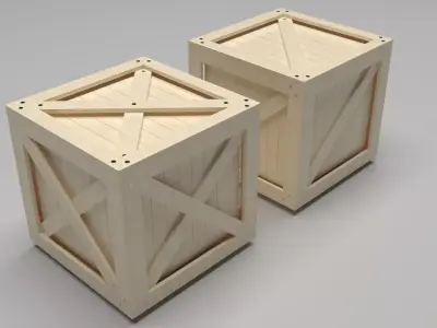 Wooden Crates 3D model buy