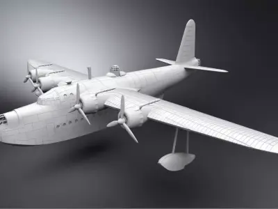 Short Sunderland Scale model 3D print model