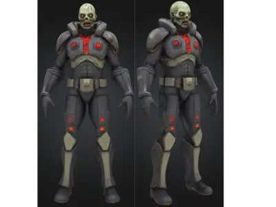 Stylized Zombie Soldier Future Low-poly 3D model