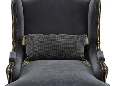 Louis XV Bergere Wing Armchair 3D model