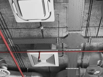 Industrial ceiling  Ventilation system  3D model