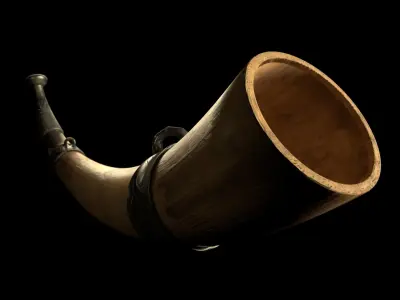 Viking Warhorn Low-poly 3D model