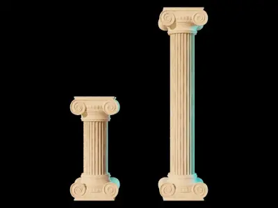 Ionic Column long and short 3D model