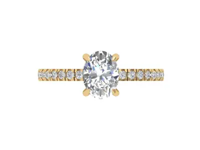  Oval Solitaire Ring 3D print model purchase
