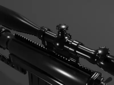 CheyTac M200 Intervention Sniper Rifle Low-poly 3D model