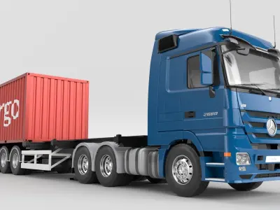 MERCEDES-BENZ ACTROS 2660 - SPEDITION BENDER Add Container 3D model