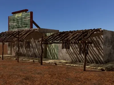 western Jail Low-poly 3D model