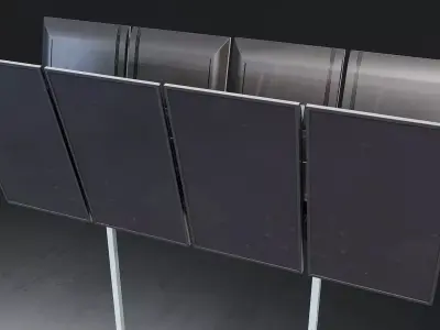 Solar Panel Array Low-poly 3D model