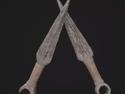 Throwing Knife Game Ready Model Low-poly 3D model