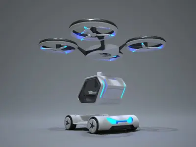 Flying Car 3D model buy