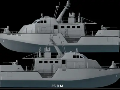 Patrol Boat low poly 3D model