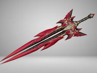 Futuristic Sword Low-poly 3D model 15