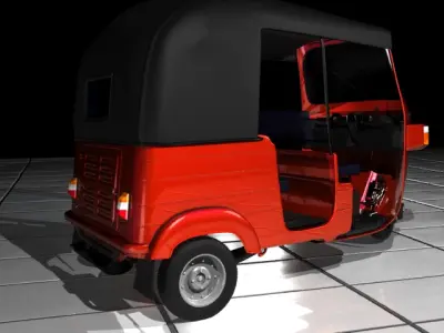 Bajaj Three wheel TukTuk 3D model Re-205 3D model