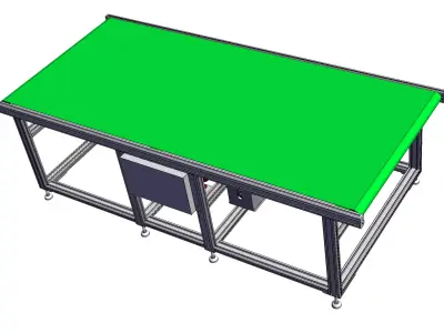 Belt conveyor with automatic belt brush cleaning 3D model
