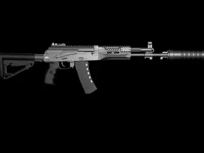 Modular AK 12 Video Game Ready Low-poly 3D model