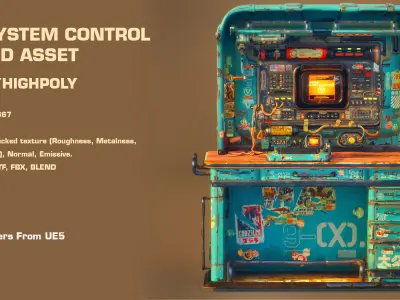 Cyberpunk  Control Desk 3d asset 3D model