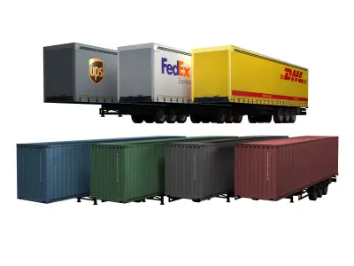 Trucks And Trailers 3D Model Pack by seki