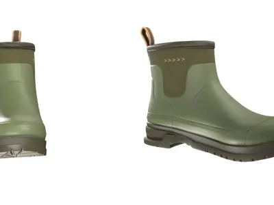Green Short Rubber Boots 3D model