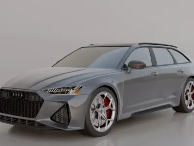 Audi RS6-style performance wagon 3D model