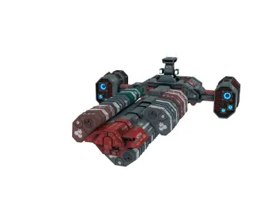 Cargo Spaceship Low Poly Low-poly 3D model