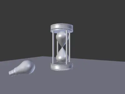 Low poly sand watch Free 3D model
