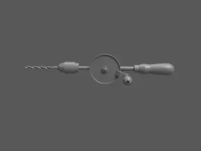 Hand drill Low-poly 3D model get
