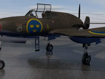 Saab J-21 A-1 3D model