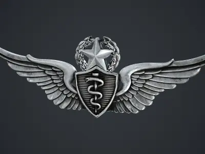 Flight Surgeon Badge Low-poly 3D model