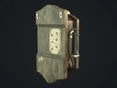 Antique Phone Low-poly 3D model