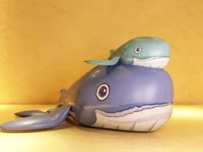 animal humpback blue giant marine ocean sea fish 3D model