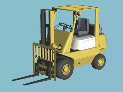 Old Counter Type Fork-Lift 3D model