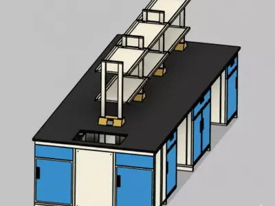Ergonomic Laboratory Workbench - Professional Lab Furniture 3D model