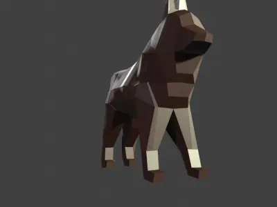 Low-Poly model of dog Husky Low-poly 3D model