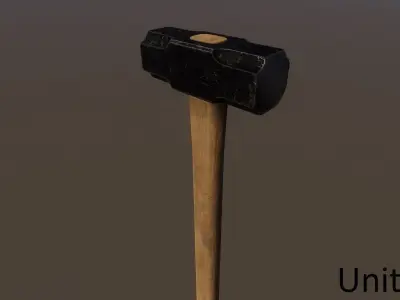 Sledgehammer game-ready props 3d model hammer Low-poly 3D model