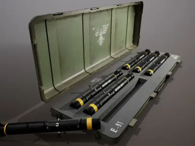 Missile Crate with missiles 3D model