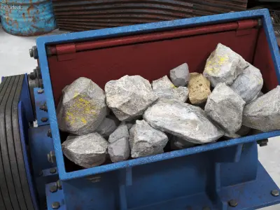Old Industrial Hammer Mill Crusher with Stones 3D model