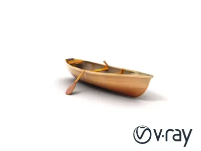 Realistic Wooden Rowboat with Oars model pack Low-poly 3D model