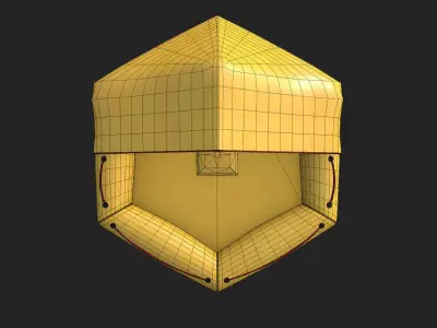 Inflatable rescue emergency raft Low-poly 3D model