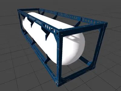 Compressed Gas Cargo Tank Low-poly 3D model