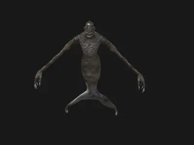 Abyssal monster Low-poly 3D model
