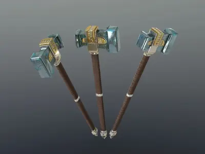 Hammer - Mithril Low-poly 3D model
