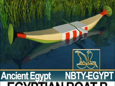 Ancient Egypt Rowboat B 3D model