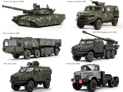Collection of equipment of the Armed Forces of Ukraine 3D Model Pack