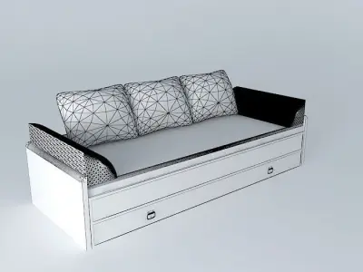 Convertable bed couch 3D model